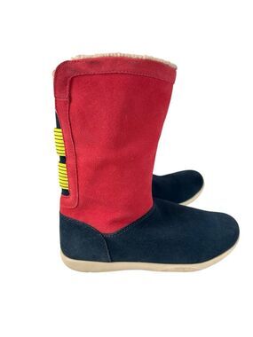 Crocs Adela Winter Snow Boot Women Size 6 Pink Blue Faux Fur Lightweight Casual